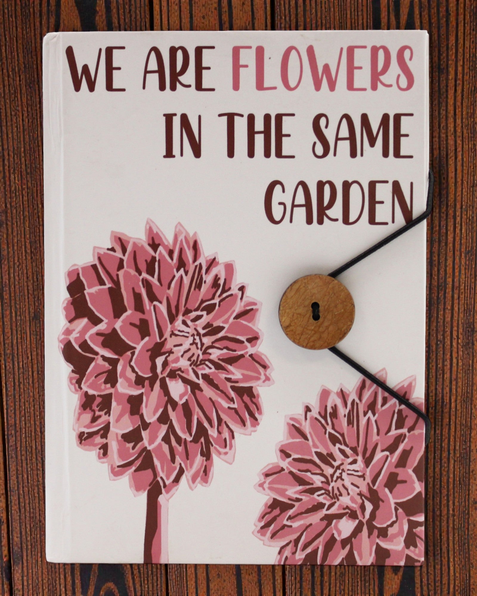 Flowers Together – малий записник зі стрічкою та кокосовим ґудзиком 18 × 12,5 cm, 200 сторінок