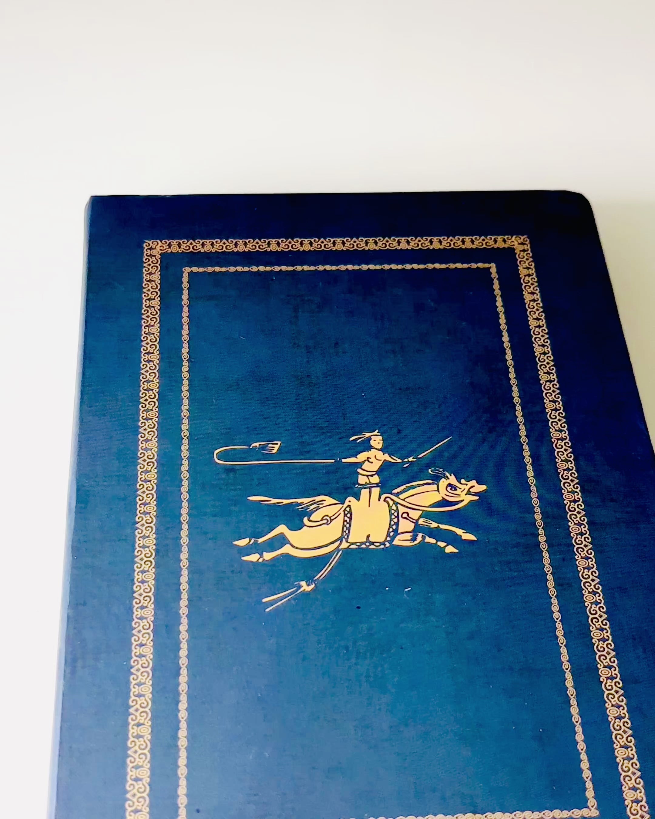Classic Hardcover Notebook with Knitter Motif - Navy Blue. Engraving available