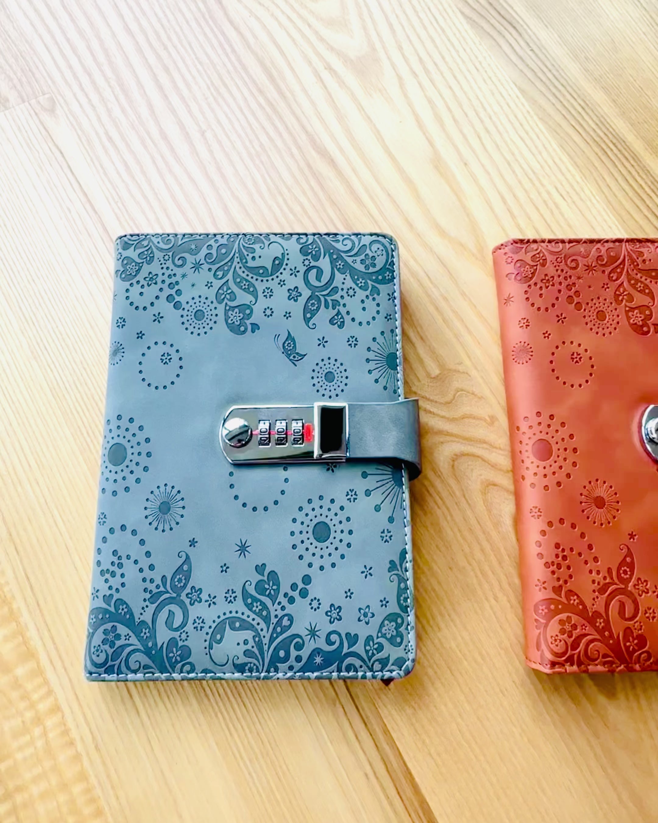 Exclusive Notebook, PU Leather, A5 with Combination Lock - "Secret Journal", personalization with engraving