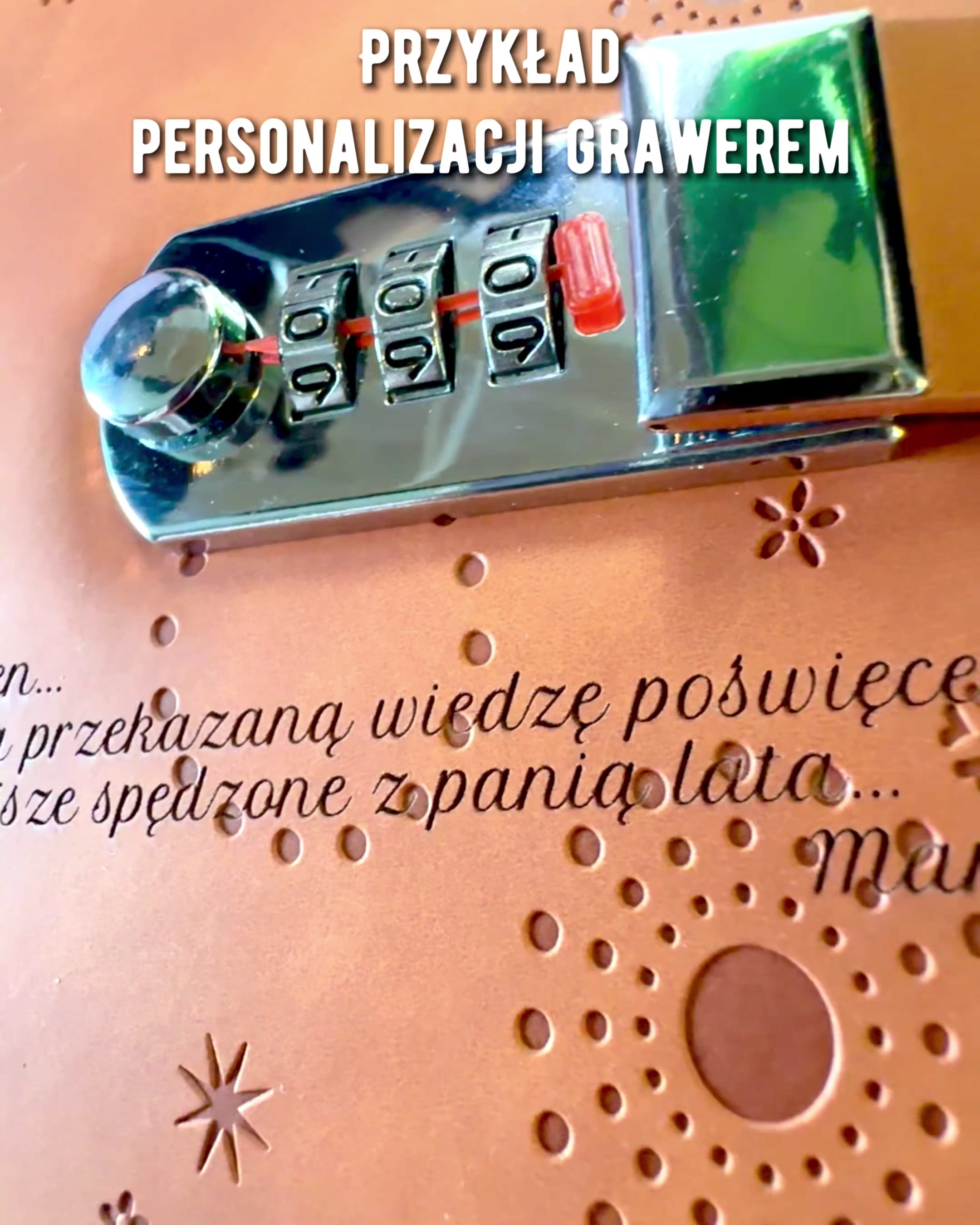 Exclusive Notebook, PU Leather, A5 with Combination Lock - "Secret Journal", personalization with engraving