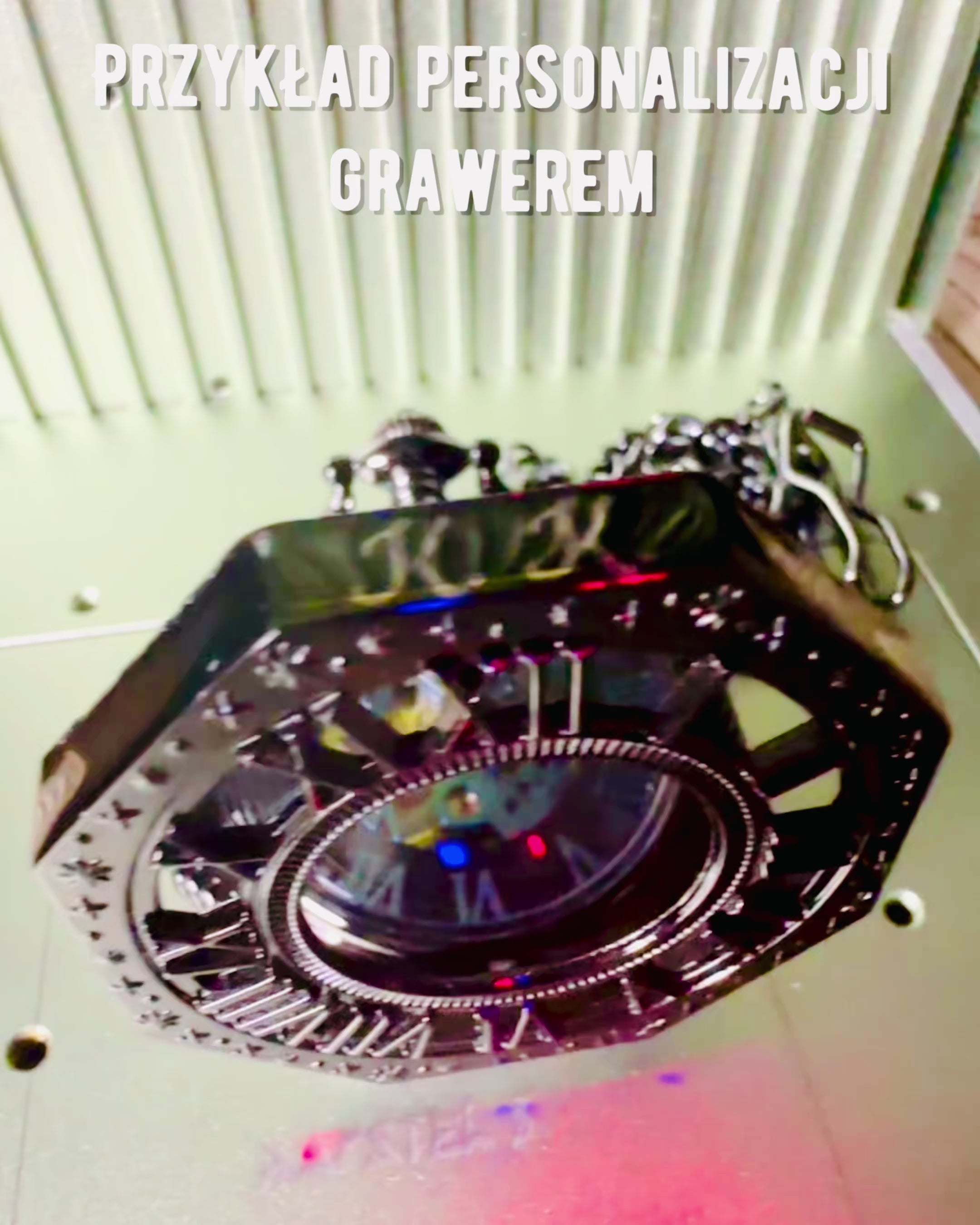 Класичний восьмикутний механічний кишеньковий годинник Steampunk чорного кольору, гравірування