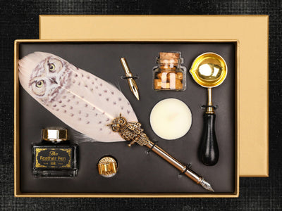 Writing set - Fountain pen with nib, ink, and seal set, customizable with engraving