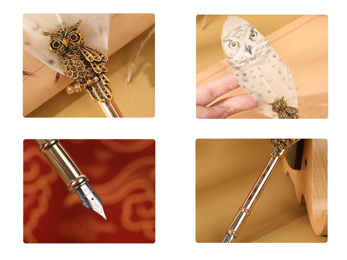 Writing set - Fountain pen with nib, ink, and seal set, customizable with engraving