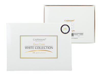 Sada 6 lžiček potažených 24K zlatem Bílé oči CARMANI s možností personalizace gravírováním - elegantní dárek pro každou příležitost, rozměry 13 cm