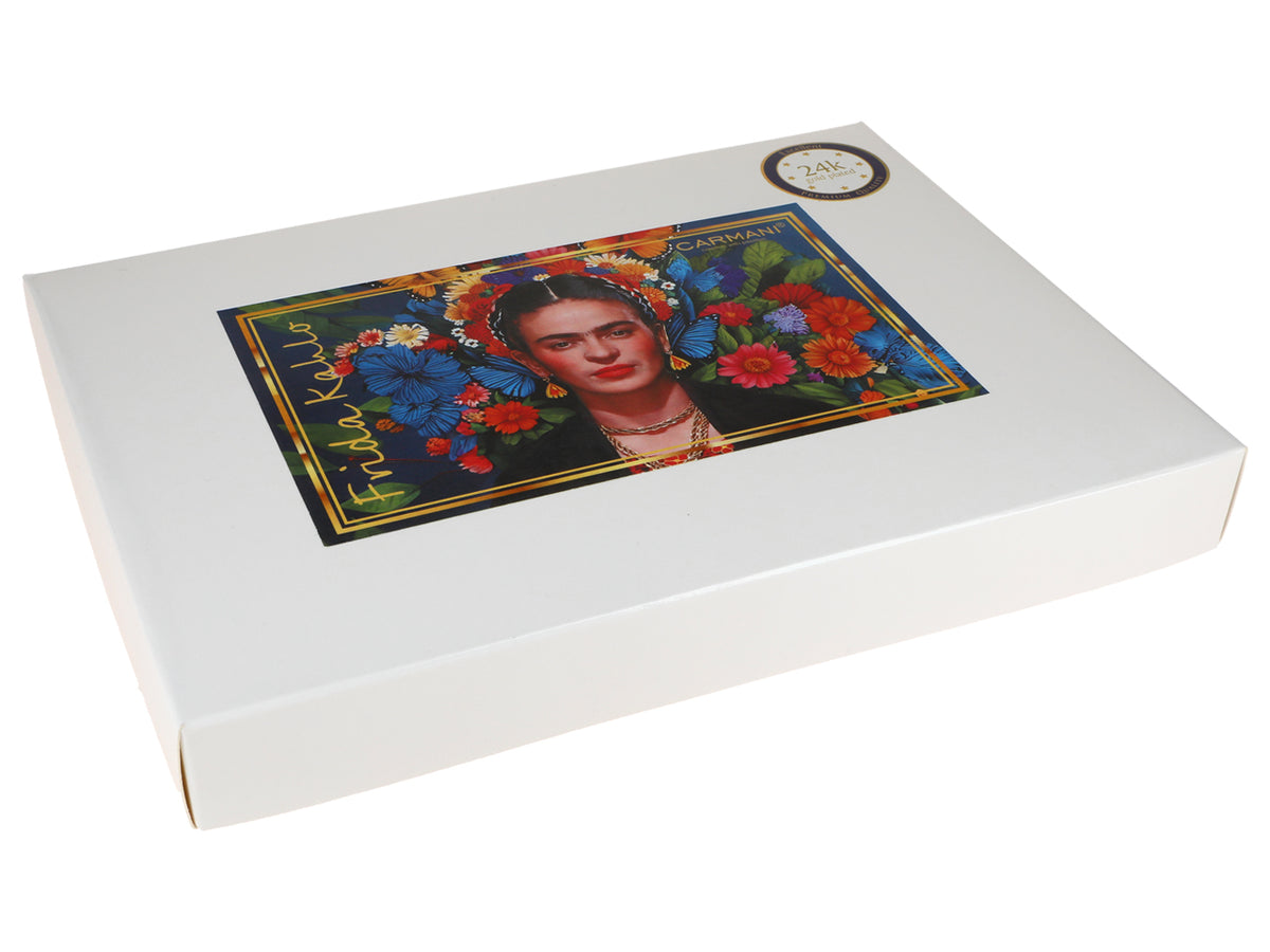 Sada 6 lžiček potažených 24K zlatem F. Kahlo s možností personalizace gravírováním - elegantní příbor jako dárek, 13 cm, CARMANI
