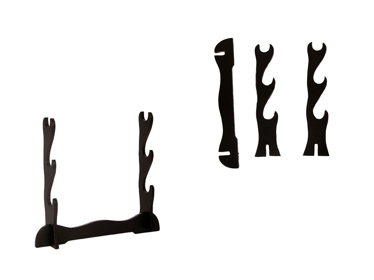 Set of 3 Samurai Swords on a Stand, Customizable with Engraving