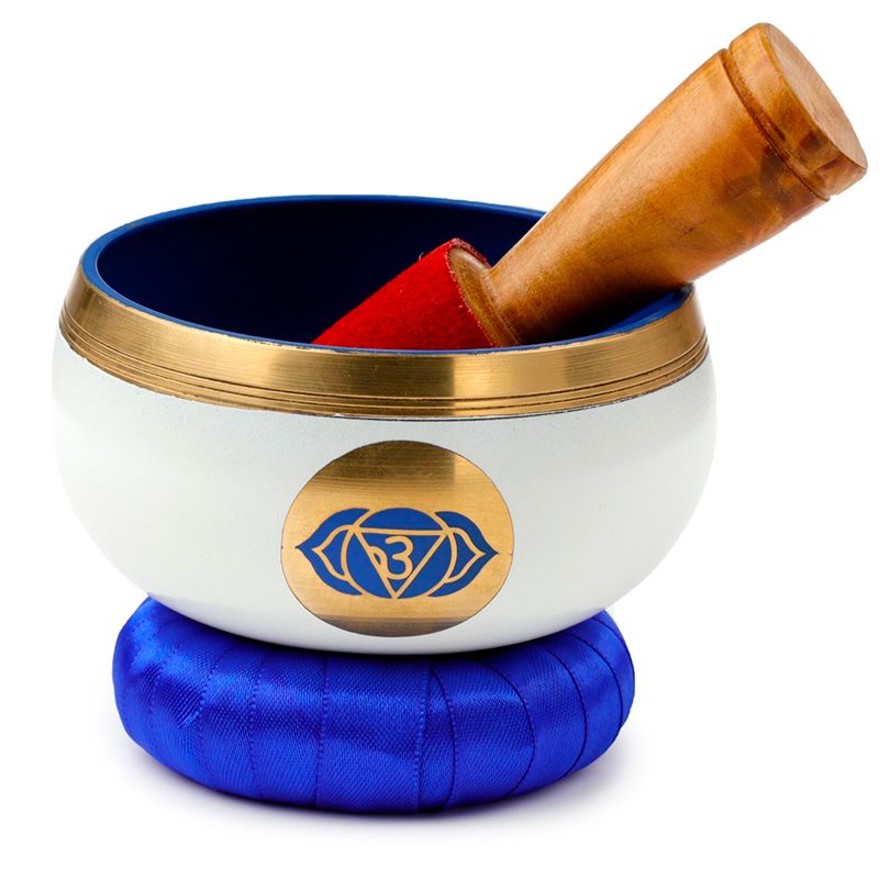 Zpívající mísa, modrá miska, možnost personalizace gravírováním, průměr 10 cm, výška 5 cm