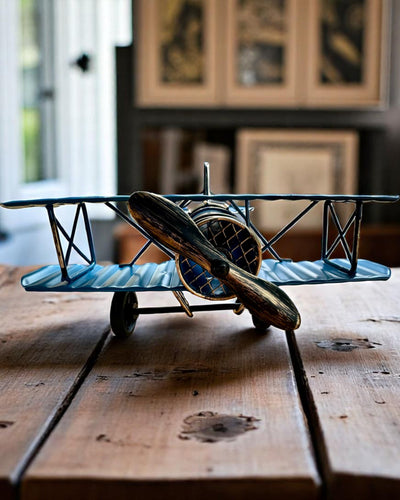 Metal model of the Blue Baron airplane – retro, as a gift, with engraving option