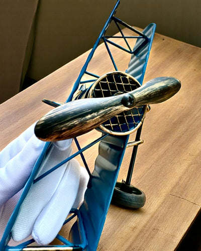 Metal model of the Blue Baron airplane – retro, as a gift, with engraving option
