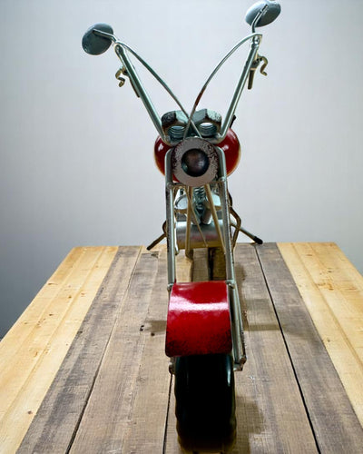 Metal Wine Rack 40 cm long, in the shape of a motorcycle with engraving option for a gift