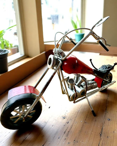 Metal Wine Rack 40 cm long, in the shape of a motorcycle with engraving option for a gift