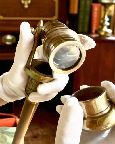 Navigator's Cane 2.0 with a compass and hidden telescope, customizable with engraving for a gift