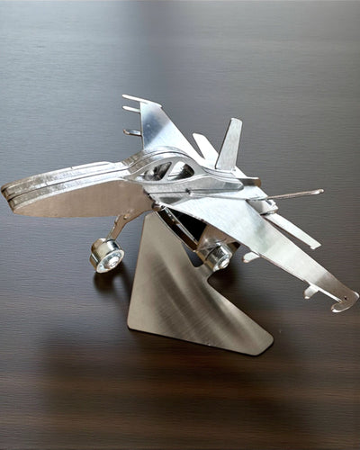 Metal Model of the Fighter "SkyRaptor" – stainless steel, personalized engraving for a gift