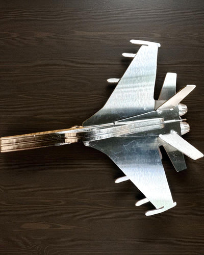 Metal Model of the Fighter "SkyRaptor" – stainless steel, personalized engraving for a gift