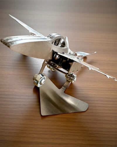 Metal Model of the Fighter "SkyRaptor" – stainless steel, personalized engraving for a gift
