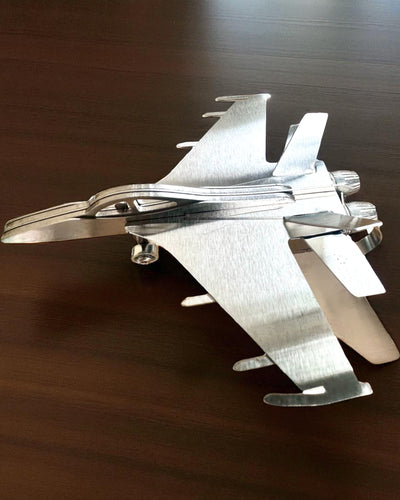Metal Model of the Fighter "SkyRaptor" – stainless steel, personalized engraving for a gift