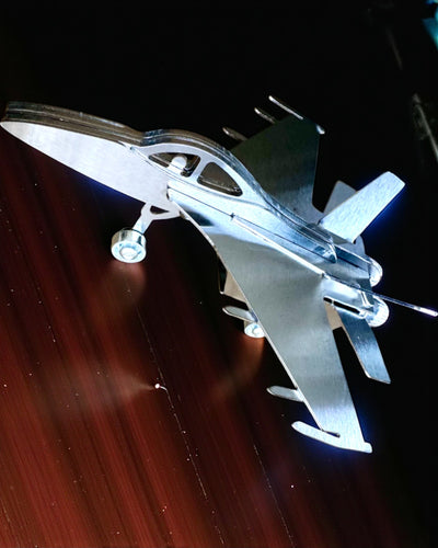 Metal Model of the Fighter "SkyRaptor" – stainless steel, personalized engraving for a gift