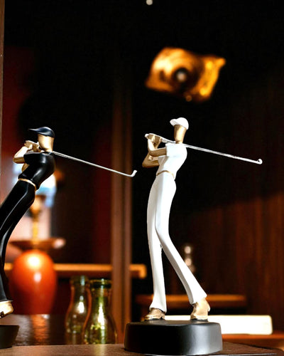 Golfer Figurine "Swing Elegance", 24 cm in height, decorative with engraving option for a gift