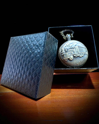 Pocket Watch "Road King" – with Truck Motif, with Engraving, as a Gift