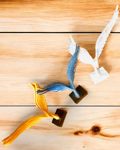 Elegant Angel Wings Figurine 33 cm in height – "Winged Guardians", customizable with engraving for a gift, personalization, 3 color variants