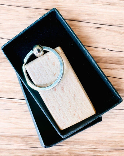 Wooden Keychain with Custom Engraving – Perfect for a Gift