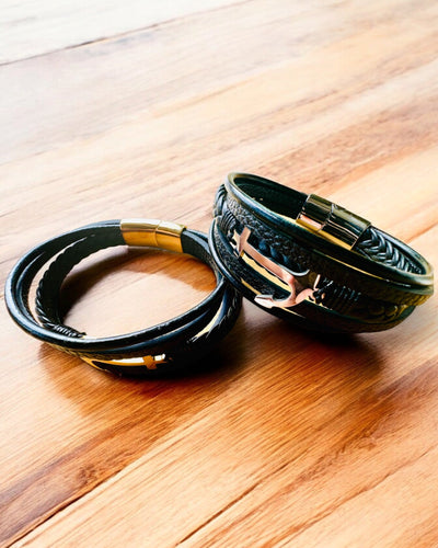 Brățară bărbătească Ancoră a Eleganței cu opțiune de gravare pentru cadou