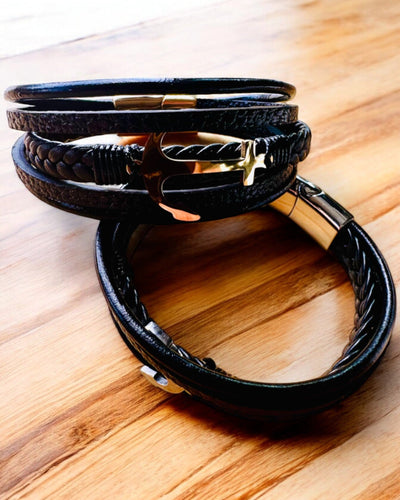 Brățară bărbătească Ancoră a Eleganței cu opțiune de gravare pentru cadou