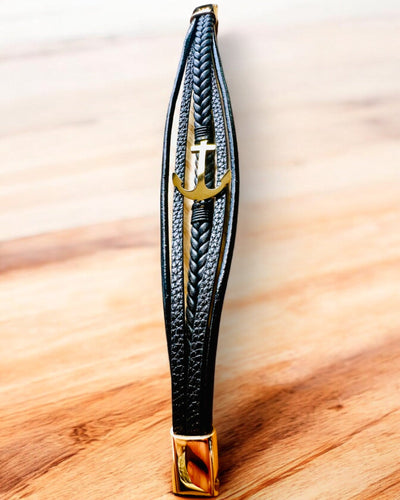 Brățară bărbătească Ancoră a Eleganței cu opțiune de gravare pentru cadou
