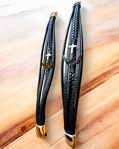 Brățară bărbătească Ancoră a Eleganței cu opțiune de gravare pentru cadou