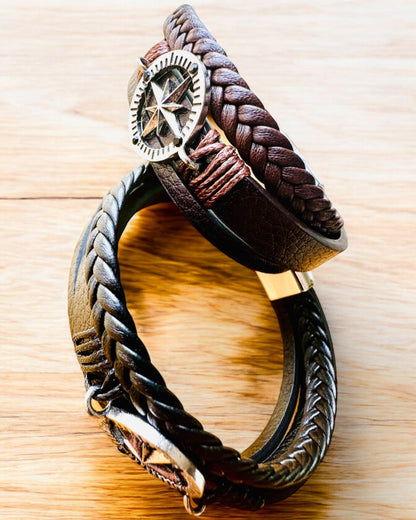 Pulsera "Compass Adventure" - posibilidad de personalización con grabado para regalo, 2 variantes de color a elegir