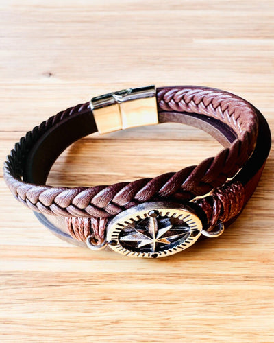 Bracelet "Compass Adventure" - customizable with engraving for a gift, 2 color variants available
