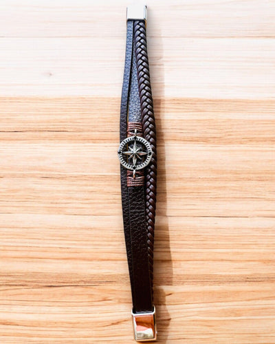 Bracelet "Compass Adventure" - customizable with engraving for a gift, 2 color variants available
