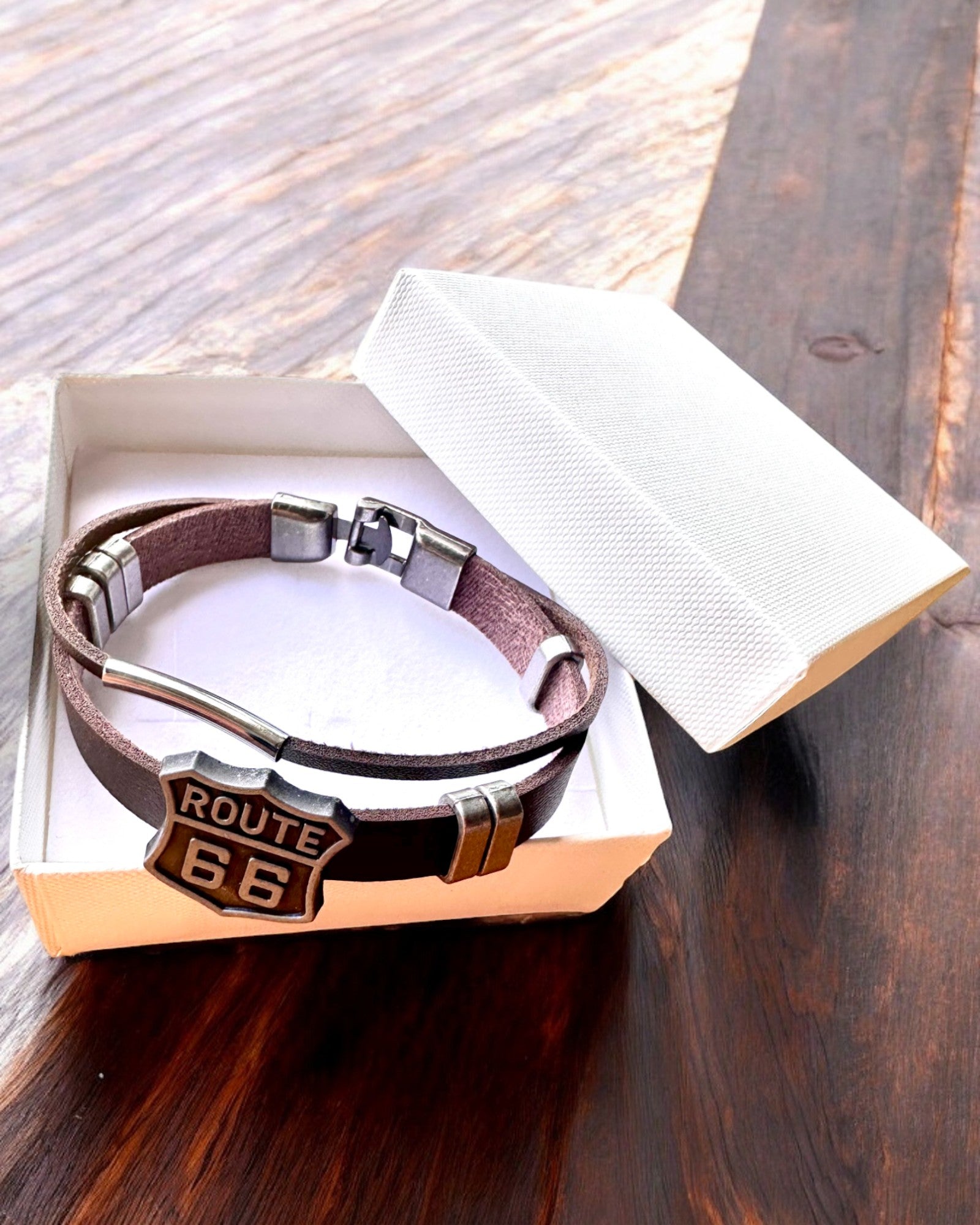 Pulsera del Viajero Ruta 66 - posibilidad de personalización con grabado