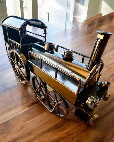 Iron Locomotive "Retro Express" – decoration, model, handmade with engraving option for a gift