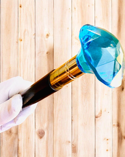 Lazda vaikščiojimui „Mėlynasis Deimantas“ - Medinė Rankų darbo, galimybė graviruoti