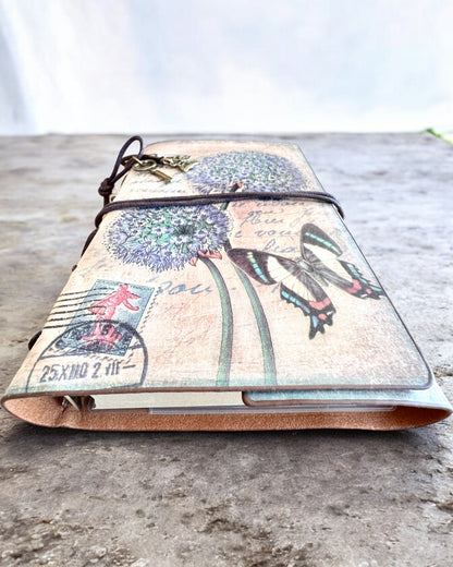 Vintage Memoire Notebook with personalized engraving - 3 designs to choose from, gift notebook