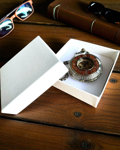 Pocket Watch "Veritas Tempus" – mechanical timepiece with engraving option for a gift, 2 variants to choose from