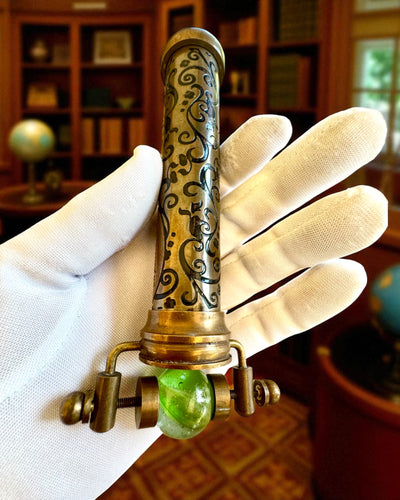 Kaleidoscope Vintage "Emerald Dreams", 15 cm – handcrafted, customizable with engraving for a gift