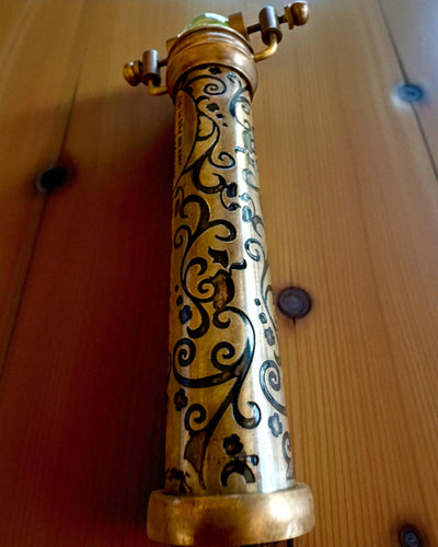 Kaleidoscope Vintage "Emerald Dreams", 15 cm – handcrafted, customizable with engraving for a gift