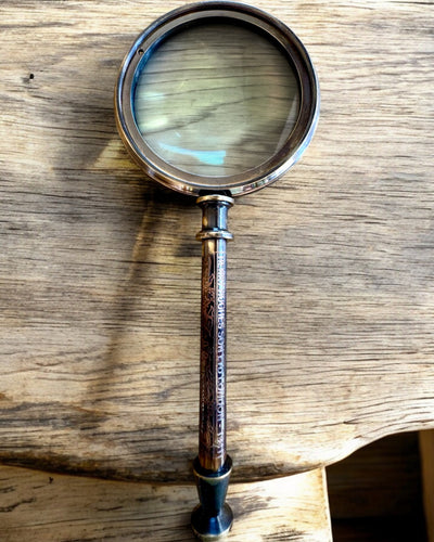 Brass Magnifying Glass Navigator 1941 with Leather Case – Handcrafted, Premium, personalization option for a gift