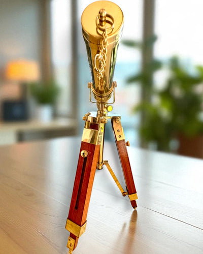 Catalejo Celestial en soporte de madera 41 cm, opción de personalización con grabado como regalo