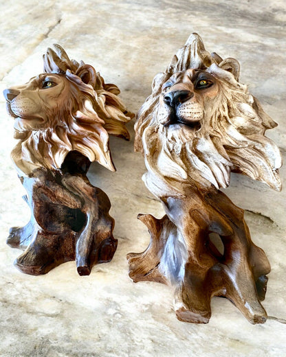 "Lion's Courage" - Resin Figurine, 28 cm tall, with engraving option for a gift