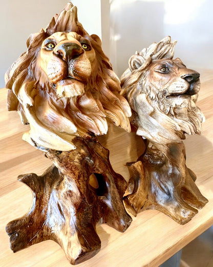 "Lion's Courage" - Resin Figurine, 28 cm tall, with engraving option for a gift