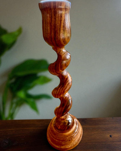 Set of 3 "Spiral Light" candle holders 25 cm high, customizable with engraving for a gift