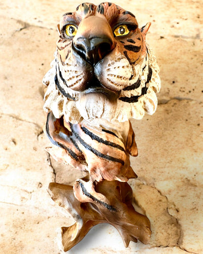 "Tiger King of the Jungle" Statuette with Engraving Option, 29 cm Tall Figurine, Gift Decoration