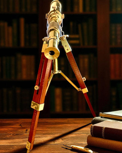 Catalejo Celestial en soporte de madera 41 cm, opción de personalización con grabado como regalo