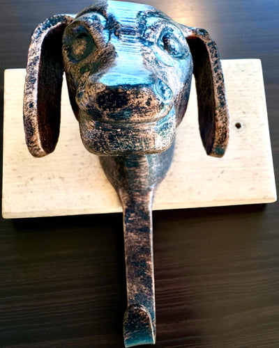 Brass Hanger Dog Friend, handmade, personalization with engraving on wood possible