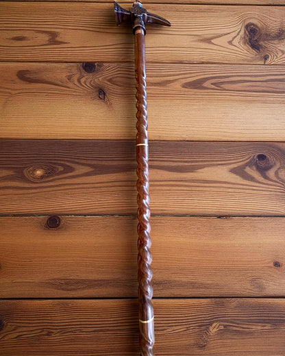 Bastón de paseo - WIKING con cabeza en forma de martillo de guerra, posibilidad de personalización con grabado para regalo