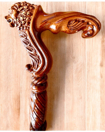 Walking Cane 'King of the Jungle', wooden, customizable with engraving
