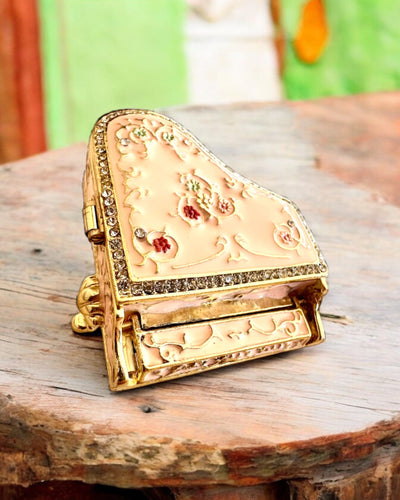 Elegantní šperkovnice "Mini klavír - růže klasiky" - s možností gravírování jako dárek